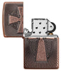 Armor Deep Carve Cross Design Antique Copper Windproof Lighter with its lid open and not lit