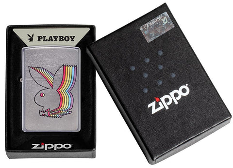 Playboy Street Chrome™ Windproof Lighter in its packaging