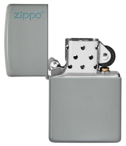 Classic Flat Grey Zippo Logo Windproof Lighter