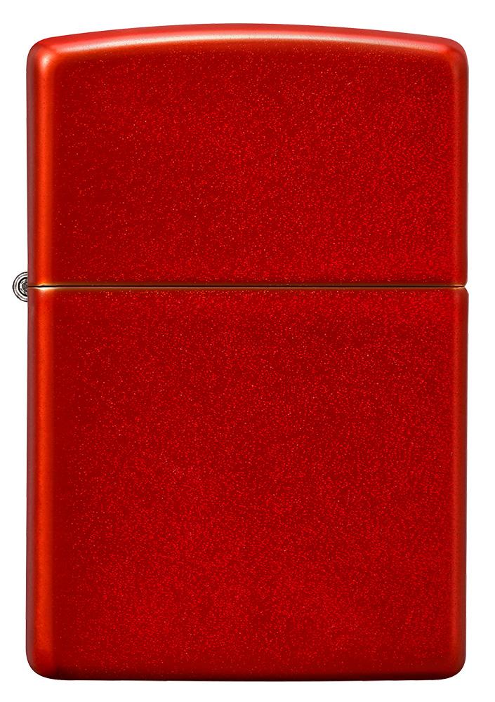 Front of Metallic Red Matte Windproof Lighter