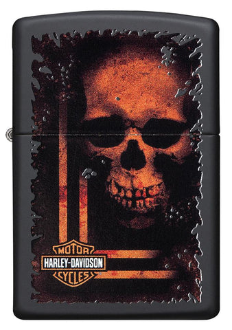 Harley-Davidson® Skull Design Black Matte Windproof Lighter