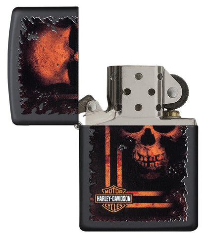 Harley-Davidson® Skull Design Black Matte Windproof Lighter