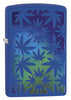 Marijuana Design Royal Blue Matte Windproof Lighter