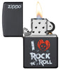 I Love Rock 'N' Roll Black Matte Windproof Lighter