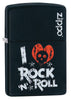 I Love Rock 'N' Roll Black Matte Windproof Lighter