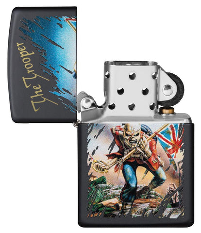 Iron Maiden Black Matte Colour Image Windproof Lighter 'The Trooper' Design