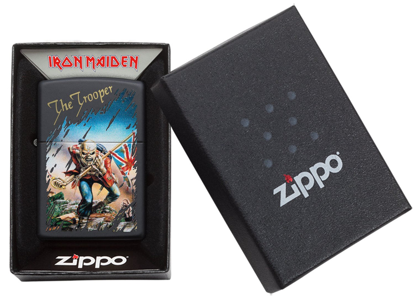 Iron Maiden Black Matte Colour Image Windproof Lighter 'The Trooper' Design