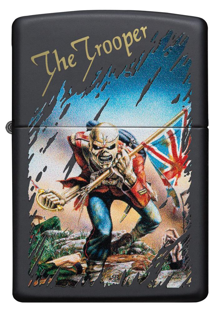 Iron Maiden Black Matte Colour Image Windproof Lighter 'The Trooper' Design