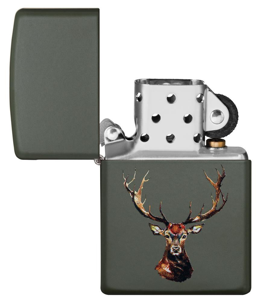 Stag Design Green Matte Colour Image Windproof Lighter