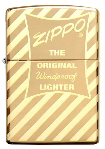 Vintage Zippo Box Top High Polish Brass Windproof Lighter