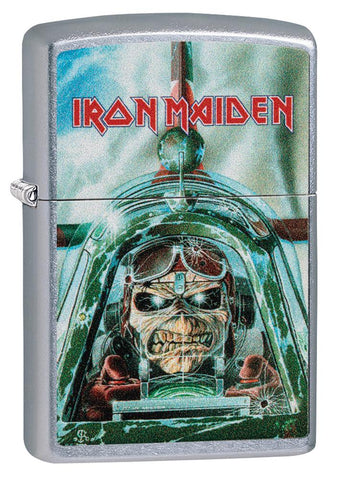Iron Maiden Street Chrome Colour Image Windproof Lighter