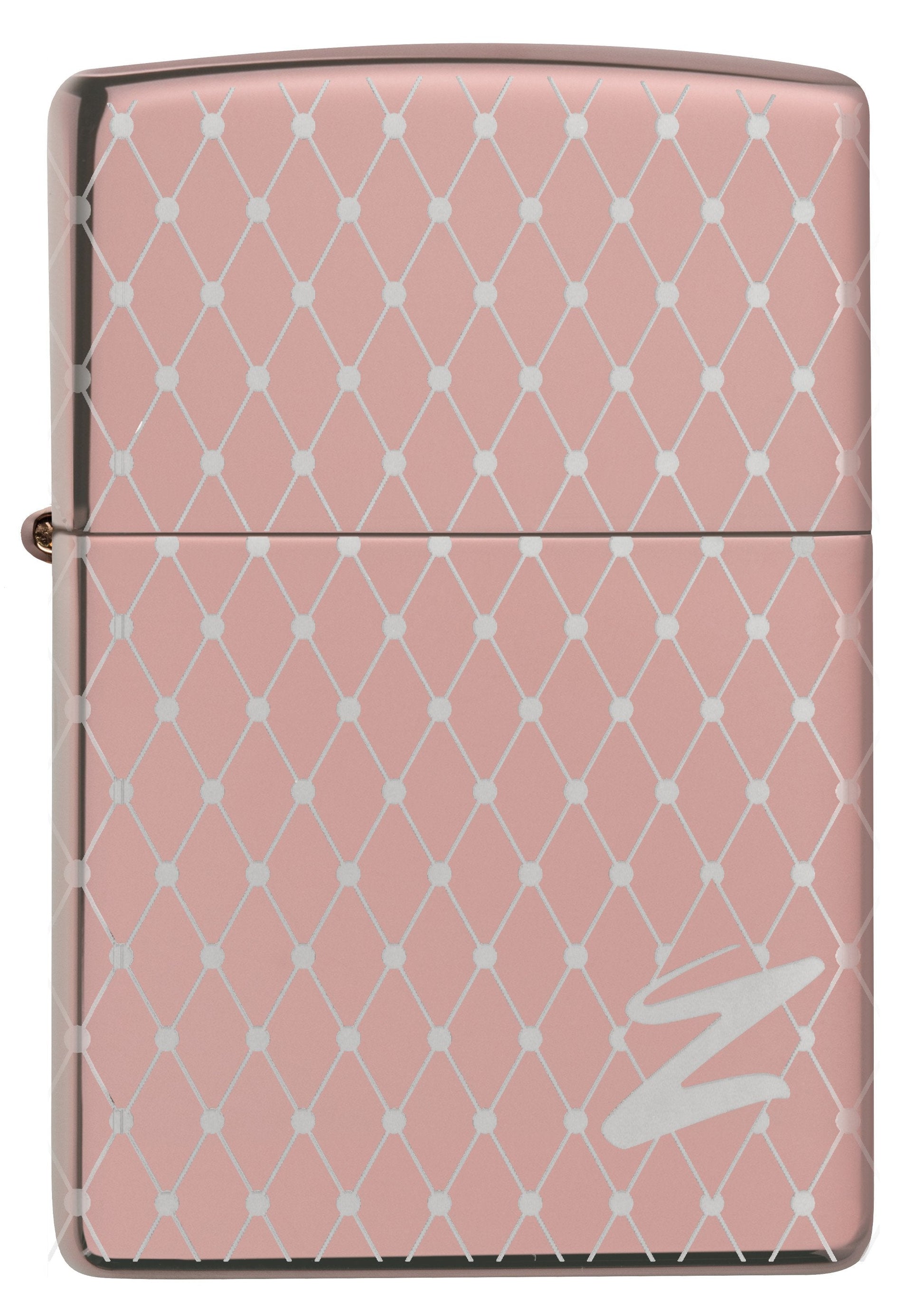 Net Pattern High Polish Rose Gold Windproof Lighter