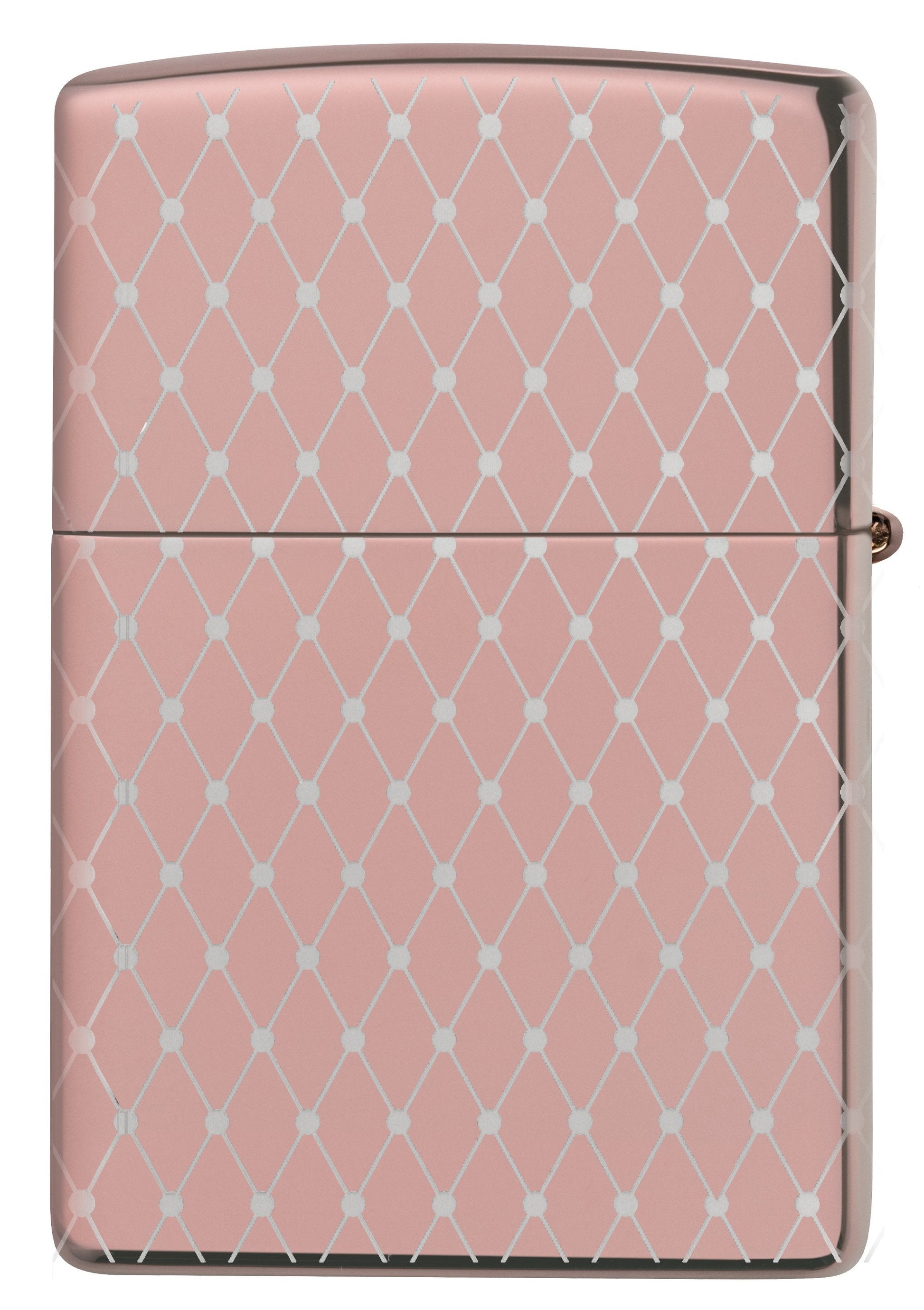 Net Pattern High Polish Rose Gold Windproof Lighter