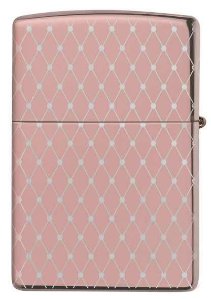 Net Pattern High Polish Rose Gold Windproof Lighter