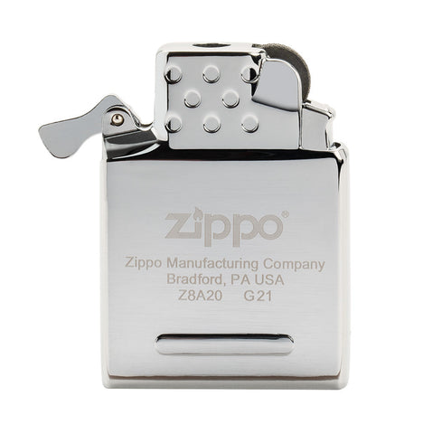 Zippo Butane Gas Insert with Yellow Flame Front View