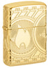 Zippo Lighter Front View ¾ Angle Currency Design representing the Zippo flame on a coin with arcs of circles in deep engraving