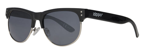 Classic Semi-Rimless Sunglasses with Smoke Lenses