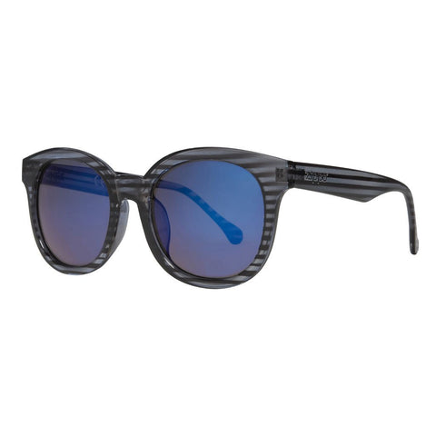Blue Flash Lens and Grey Striped Frame Sunglasses