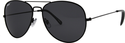 Side view of the Aviator Thirty-six Sunglasses Polarised black frame and black lenses