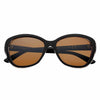 Brown Polarized Oval Sunglasses, Patterned Rim