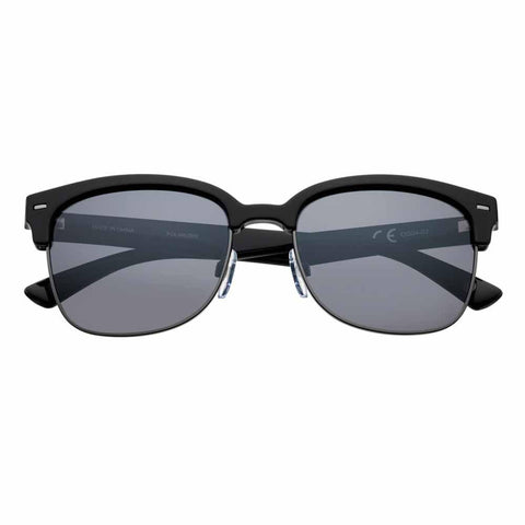 OG04-02, Black Polarized Semi-Rimless Sunglasses