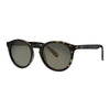 Dark Green Polarized Round Sunglasses with Patterned Rims