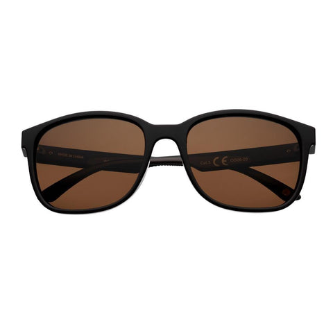 Brown Polarized Teardrop Sunglasses with Black Rims