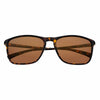 Brown Polarized Rectangular Sunglasses, Slender Patterned Rim
