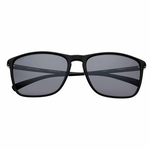 OG08-02, Black Polarized Rectangular Sunglasses