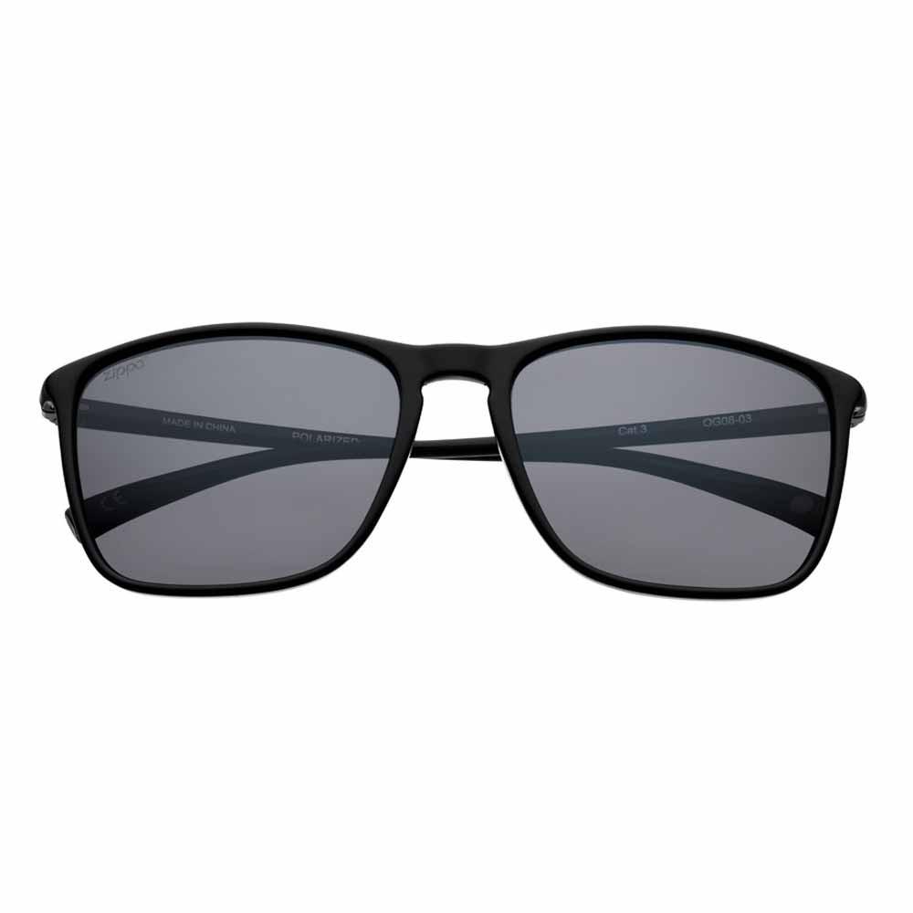 Gray Polarized Black Rectangular Sunglasses