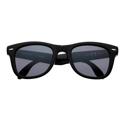 Front shot of Black Polarized Folding Sunglasses
