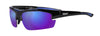 Side view of the Sport Thirty-seven Sunglasses Blue frame and lenses