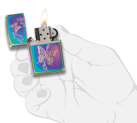 Butterfly Multi Color Lighter in hand
