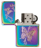 Butterfly Multi Color Lighter open and unlit.