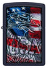 Front shot of Eagle Flag Design Navy Matte Windproof Lighter.