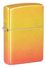 Front shot of Ombre Orange Yellow 540 Fusion Windproof Lighter standing at a 3/4 angle.