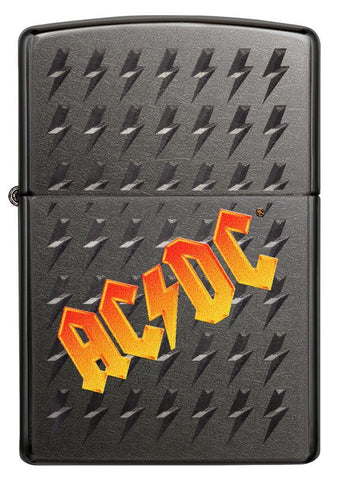 Front view of AC/DC® logo Gray Windproof Lighter