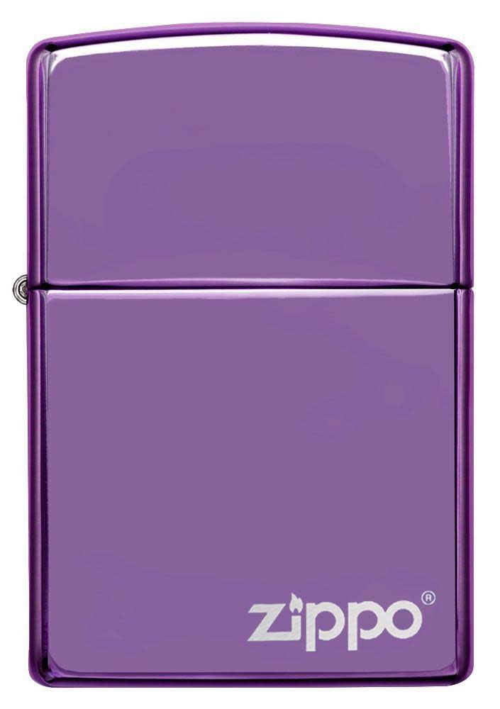 Front view of Classic High Polish Purple Zippo Logo