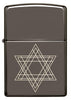 Front view of Star of David Design Black Ice® Windproof Lighter.