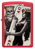 Front view of Zippo Skull King Queen Beauty Red Matte Windproof Lighter.