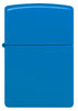 Front shot of Zippo Sky Blue Matte Classic Windproof Lighter.