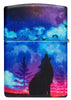 Back view of Wolf Howling Design 540 Color Windproof Lighter.