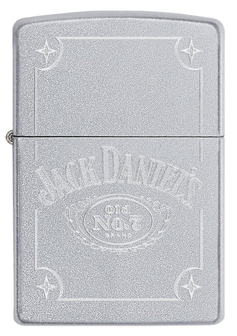 Front view of Jack Daniel's® Auto Engraved Satin Chrome Windproof Lighter.