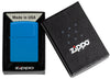 Zippo Sky Blue Matte Classic Windproof Lighter in its packaging.