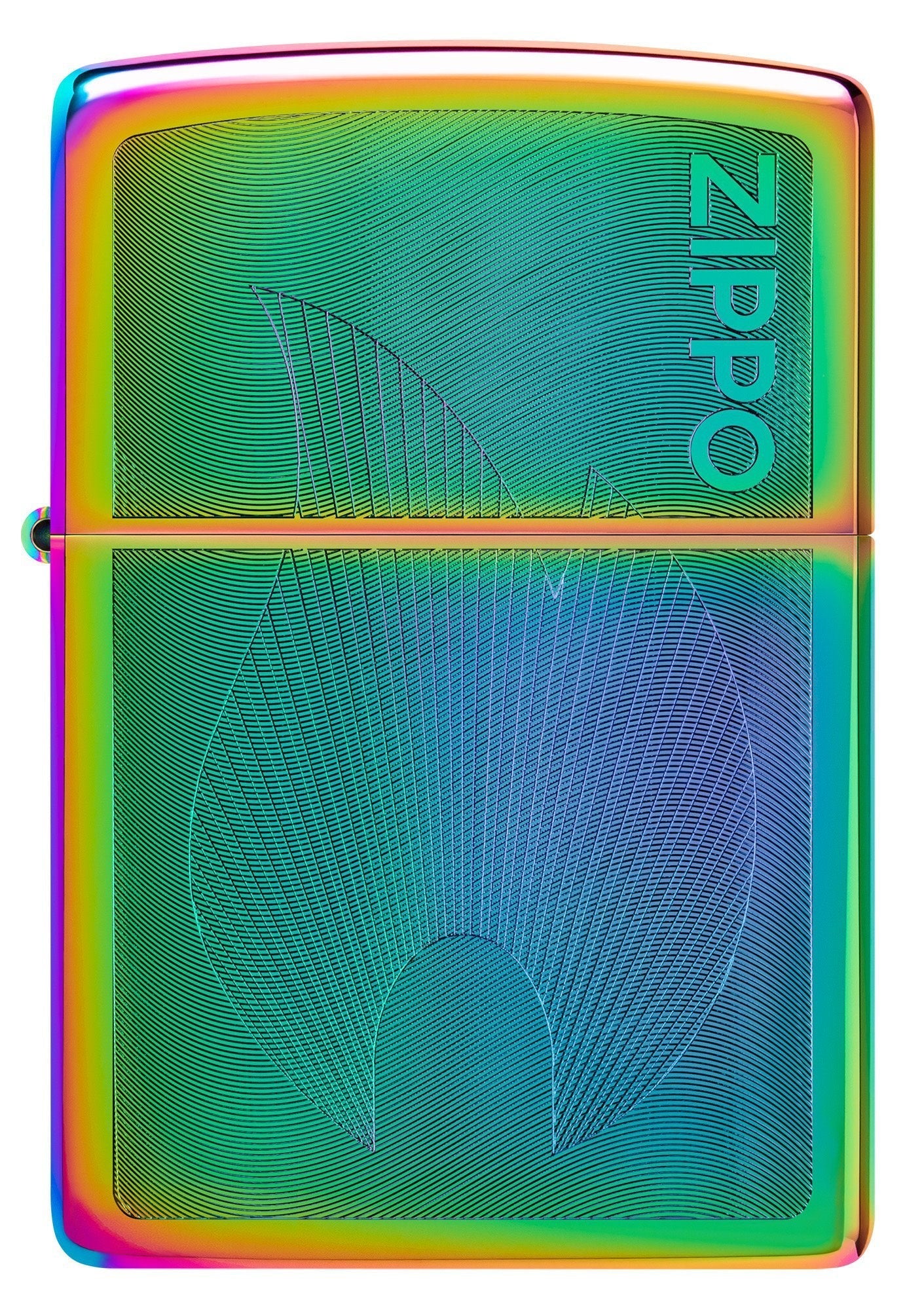 Front view of Zippo Dimensional Flame Design Multi Color Windproof Lighter.