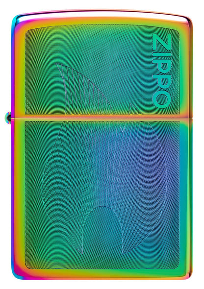 Front view of Zippo Dimensional Flame Design Multi Color Windproof Lighter.