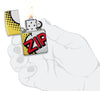 Zippo Pop Art Design 540 Color Windproof Lighter lit in hand