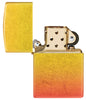 Ombre Orange Yellow 540 Fusion Windproof Lighter with its lid open and unlit.