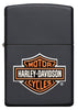 Front of Harley-Davidson® Texture Print Classic Logo Black Matte Lighter