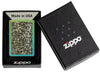 Zippo Design High Polish Teal Windproof Lighter in its packaging